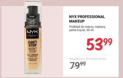 Podkład do twarzy matowy pełne krycie CAN'T STOP WON'T STOP  promocja w Rossmann