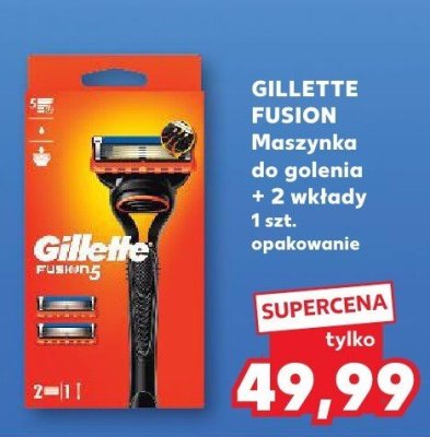 Maszynka do golenia GILLETTE FUSION + 2 wkłady 1 szt. promocja w Kaufland