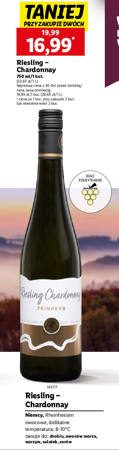 Wino Riesling chardonnay promocja w Lidl