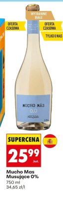 Wino Mucho Mas Musujące 0% promocja w Biedronka