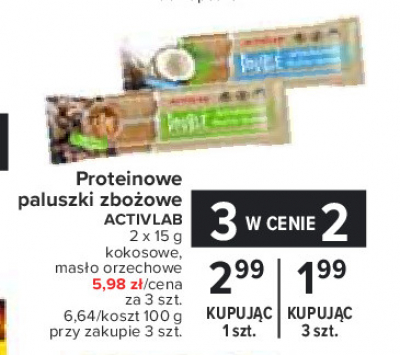 Paluszki zbożowe wysokobiałkowe masło orzechowe Activlab double promocja