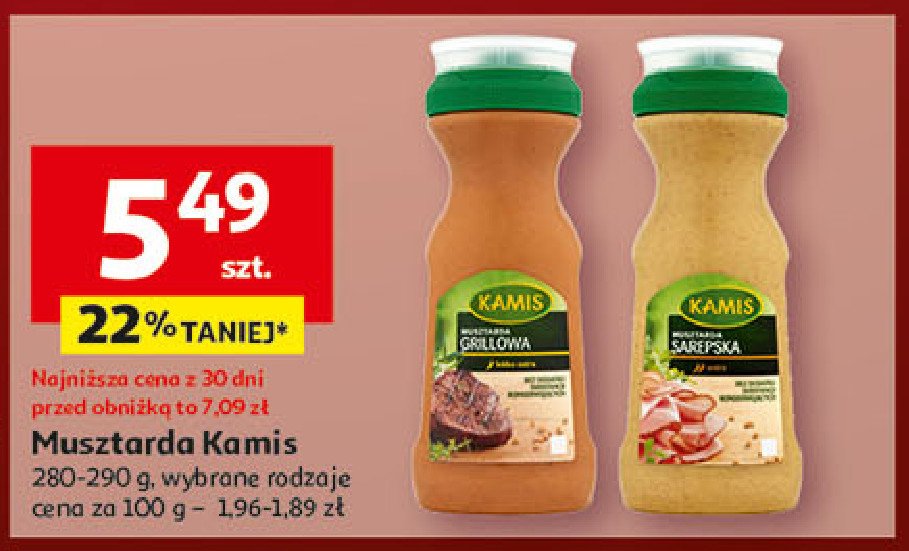 Musztarda grillowa Kamis promocja w Auchan