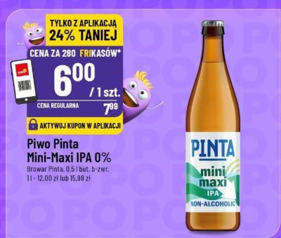 Piwo Pinta Mini-Maxi IPA 0% promocja w POLOmarket