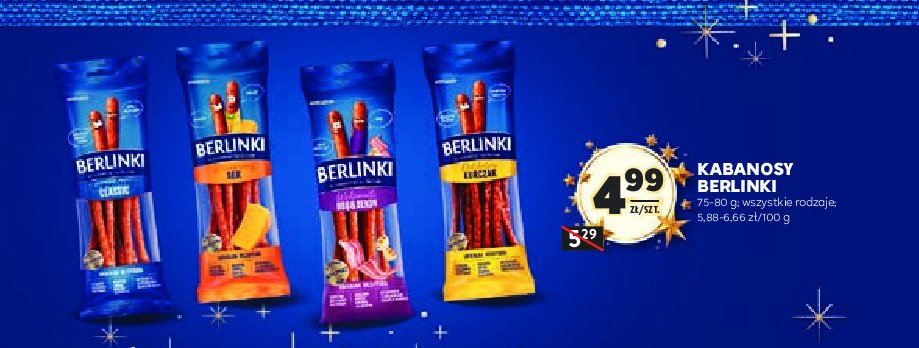 Kabanosy z serem Morliny berlinki promocja w Stokrotka