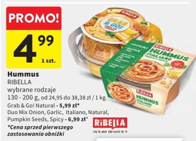 Hummus RIBELLA wybrane rodzaje promocja w Intermarche