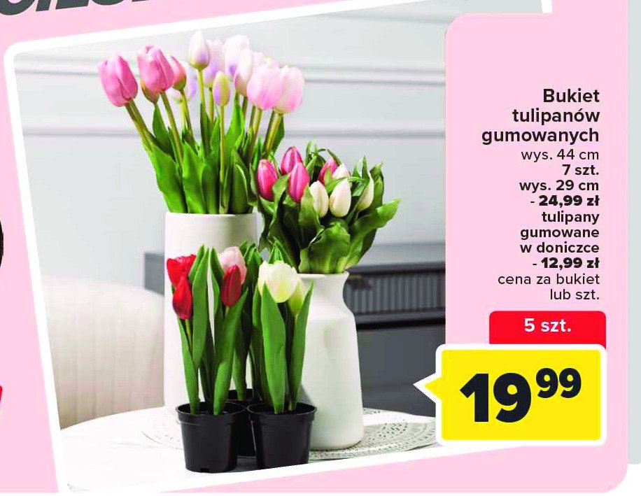 Bukiet tulipanów gumowanych 29 cm promocja