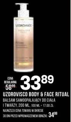 Balsam UZDROWISCO BODY & FACE RITUAL samoopalalający do ciała, 200 ml promocja w Drogerie Natura