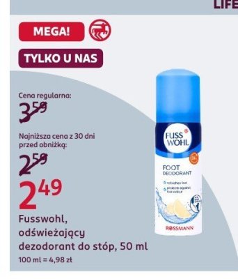 Odświeżający dezodorant do stóp, 50 ml promocja w Rossmann