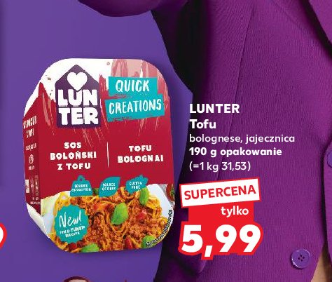 Tofu bolognese Lunter promocja w Kaufland