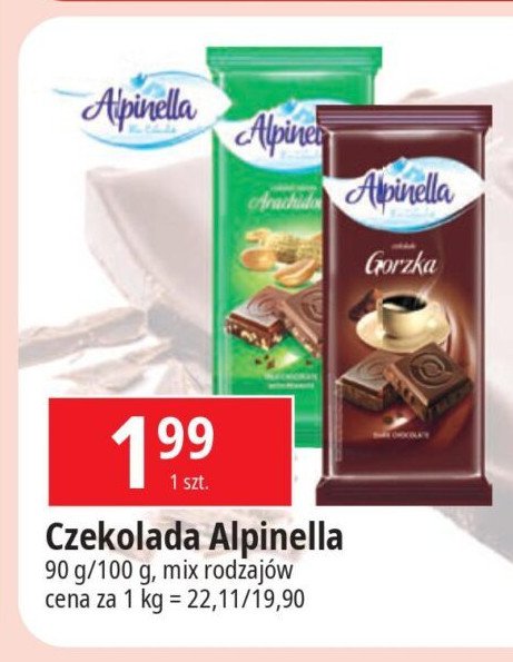 Czekolada arachidowa Alpinella promocja