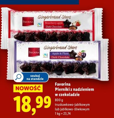 Pierniki z nadzieniem w czekoladzie jabłkowo-śliwkowym promocja w Lidl
