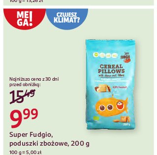 Poduszki zbożowe z kremem orzechowym Super fudgio promocja w Rossmann