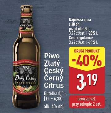 Piwo Zlaty cesky cerny citrus promocja