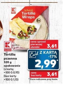 Tortilla wraps K-classic promocja
