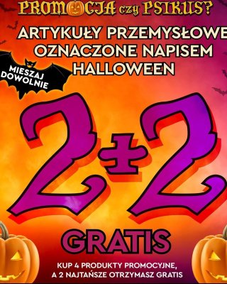 Artykuły Hallowwen 2+2 gratis promocja w Biedronka