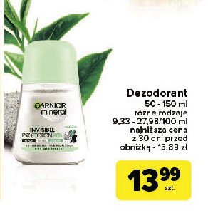 Dezodorant fresh aloe Garnier mineral invisible protection promocja