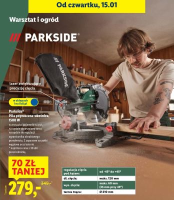 Parkside Piła poprzeczna-ukośnica 1500 W promocja w Lidl