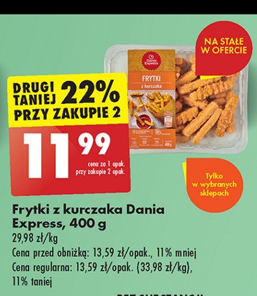 Frytki z kurczaka Danie express promocja w Biedronka