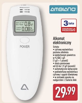 Alkomat elektroniczny  promocja w Aldi