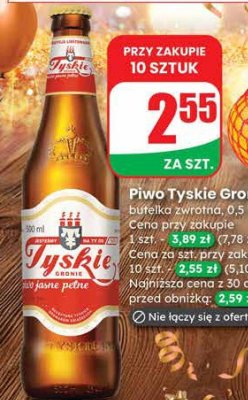 Piwo Tyskie Gronie promocja w Dino