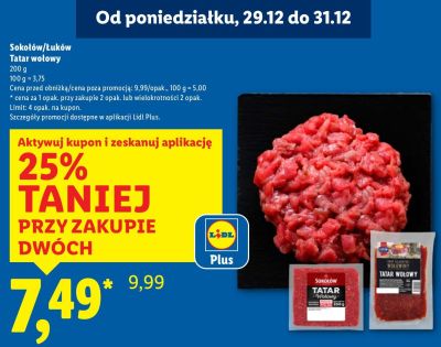 Tatar wołowy Sokołów/Łuków promocja w Lidl