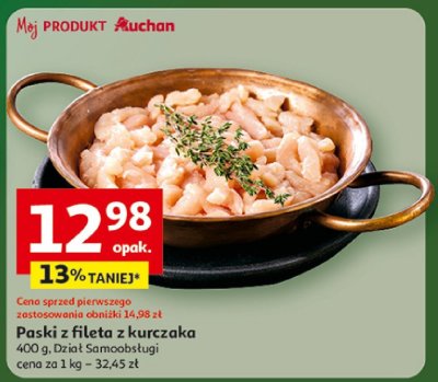 Paski z fileta z kurczaka 400g Dział Samoobsługi promocja w Auchan