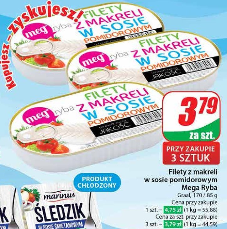Filety z makreli w sosie pomidorowym Meg promocja