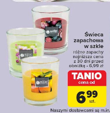 Świeca zapachowa w szkle 80/70 mm mango Muller kerzen promocja