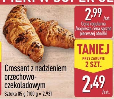 Croissant z nadzieniem orzechowo-czekoladowym promocja w Aldi