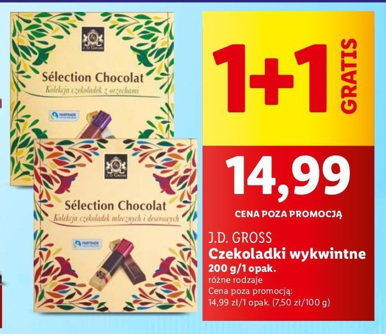 Kolekcja czekoladek z orzechami J.d.gross promocja