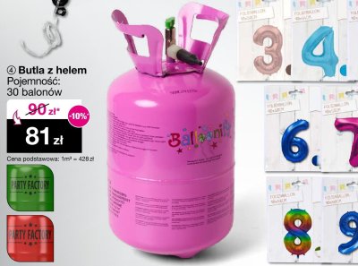 Butla z helem, pojemność: 30 balonów promocja w Woolworth