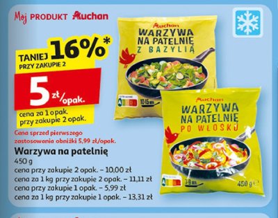 Warzywa na patelnie po w艂osku Auchan r贸偶norodne (logo czerwone) promocja