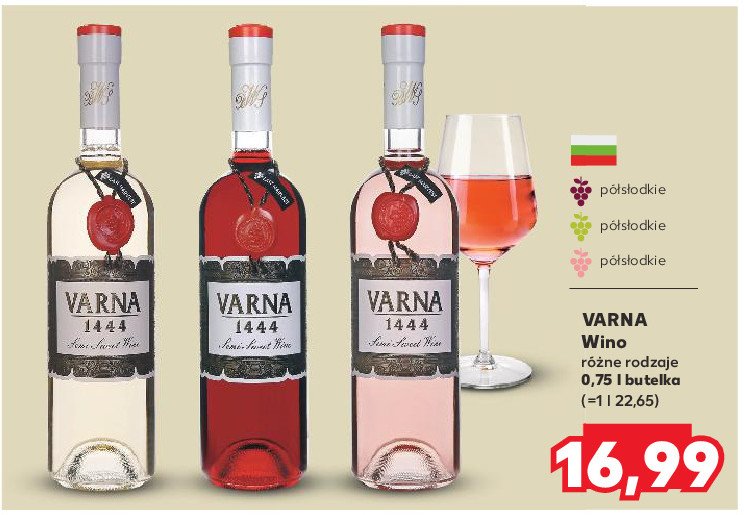 Wino VARNA 1444 SEMI SWEET promocja