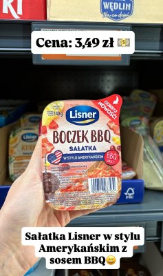 Sałatka Lisner Boczek BBQ w stylu amerykańskim 140g promocja w Biedronka