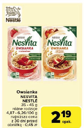 Owsianka jabłko z cynamonem Nesvita (nestle) promocja w Carrefour Market