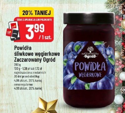 Powidła śliwkowe węgierkowe zasmażane Ogród 280 g promocja w POLOmarket