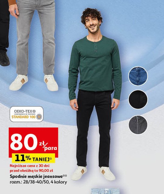 Spodnie męskie jeans 28/38-40/50 Auchan inextenso promocja