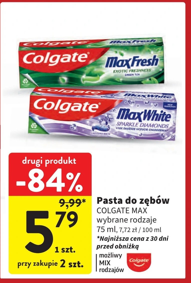 Pasta do zębów exotic freshness Colgate max fresh promocja