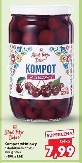 Kompot wiśniowy K-classic stąd takie dobre! promocja w Kaufland