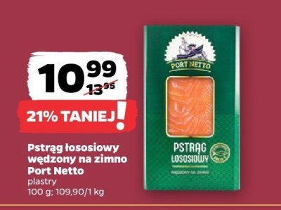 Pstrąg łososiowy wędzony na zimno plastry promocja w Netto