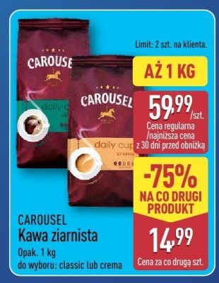 Kawa ziarnista crema 1 kg promocja w Aldi