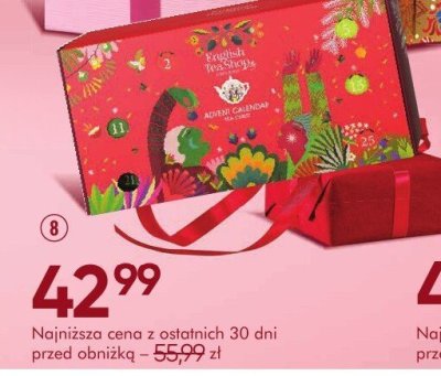 Kalendarz adwentowy ENGLISH TEA SHOP z herbatami w piramidkach 25 szt. promocja w Super-Pharm