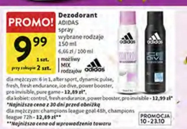 Dezodorant Adidas men champions league Adidas cosmetics promocja