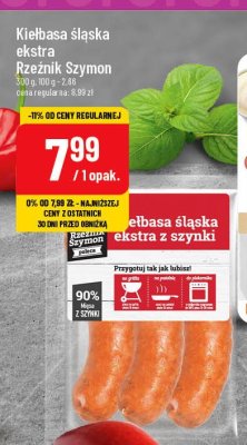 Kiełbasa śląska z szynki ekstra Rzeźnik szymon poleca promocja