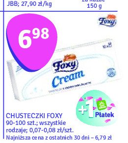 Chusteczki higieniczne z nawilżającym kremem Foxy cream promocja w Stokrotka