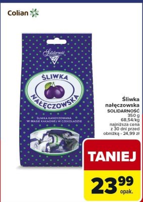 Śliwka nałęczowska Solidarność promocja w Carrefour