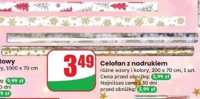 Celofan z nadrukiem promocja w Dino