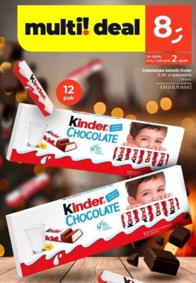 Czekoladowe batoniki Kinder Chocolate 12 szt. w opakowaniu promocja w Dealz