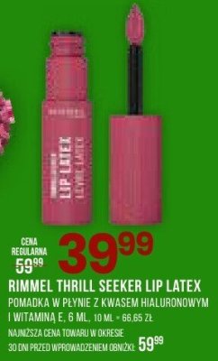 Pomadka Rimmel Thrill Seeker Lip Latex promocja w Drogerie Natura