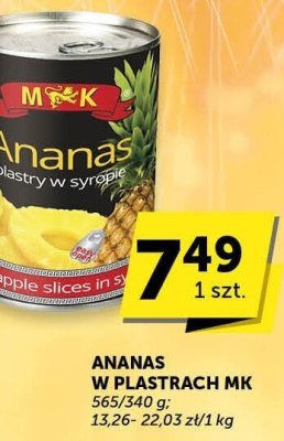 Ananas w plastrach MK promocja w ABC